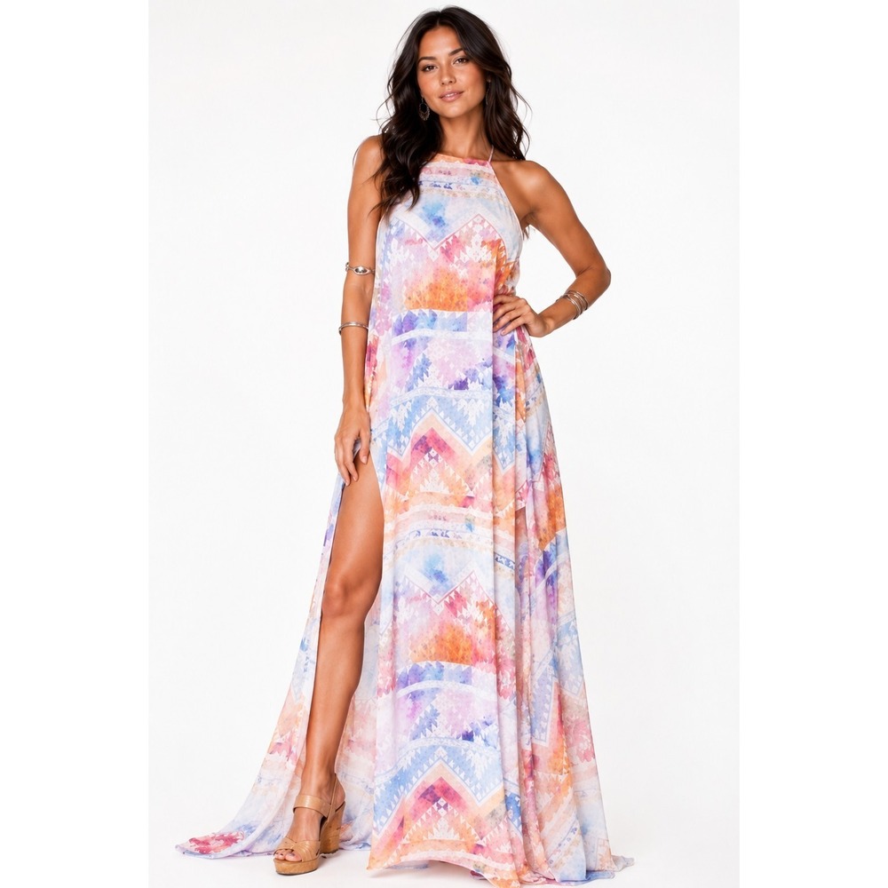 Show Me Your Mumu‎ Multicolored Bronte Salvation Mountain Maxi Dress Size Medium